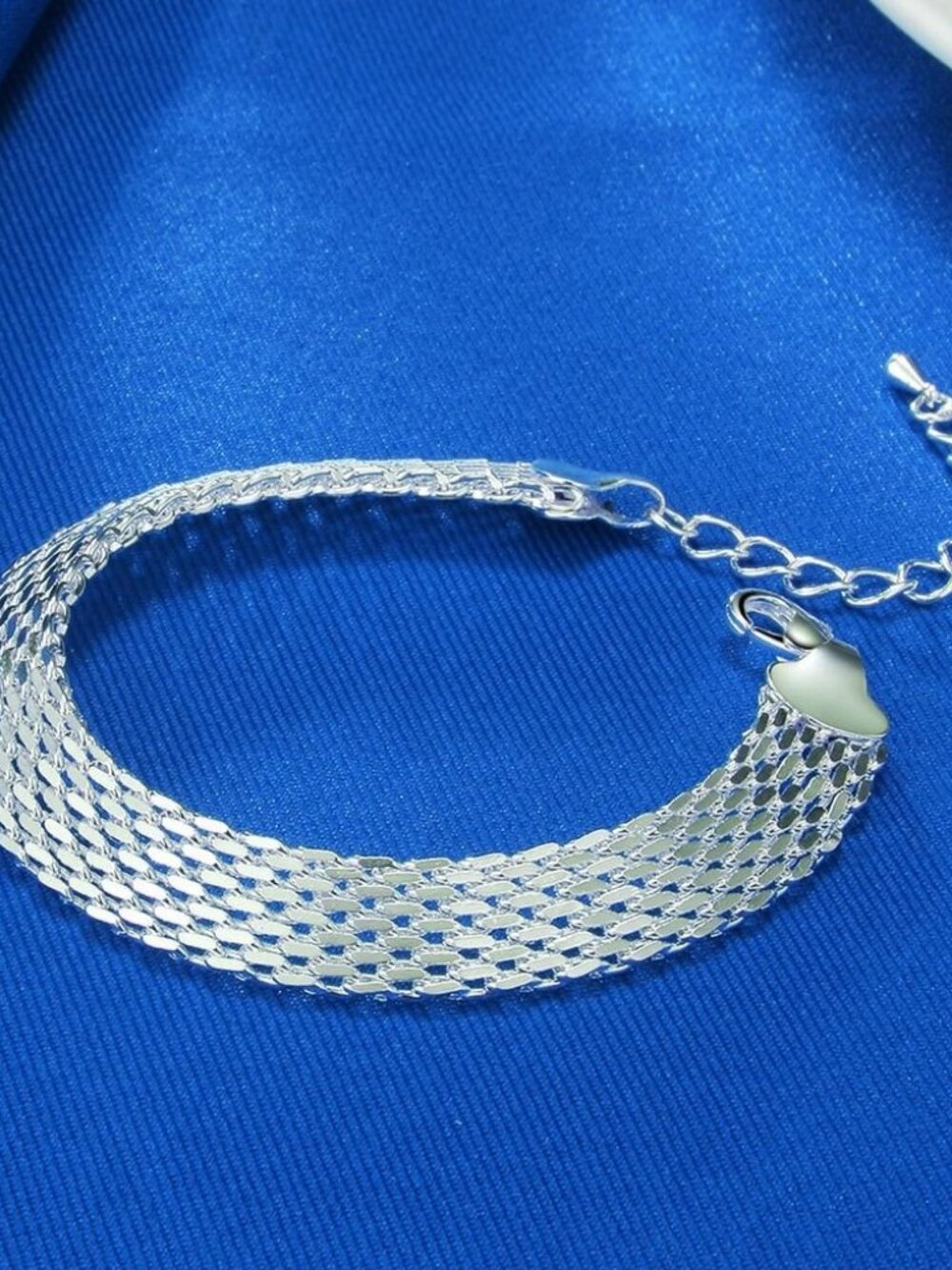Harlow Leana Sterling Silver Mesh Weaved Chain Bracelet Gift Packaged